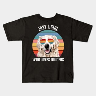 Just a girl Who loves goldens Kids T-Shirt